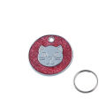 Round Metal Dog Cat Collar Name Tag Engraving ID Owner Address Key Ring Pendant. 