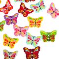 50 Pcs 2 Holes Colorful Butterfly Shape Wooden Buttons Clothes Sewing DIY Decor. 