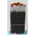 Pack Of 12 Brush Set - Black. 