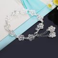 silver color bracelet beautiful flowers for women classic high quality fashion jewelry wholesale JSH-lh013. 
