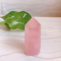 Rose Quartz Pillar Exquisite Fine Workmanship Compact Delicate Hand-made Faux Crystal Wand Decor for Home. 