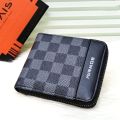 Wallet for Men | Boweisi Style High-Quality Wallet | Check Design Wallet | Spacious Wallet | Top Zipper | Cardholder. 