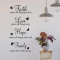 Inspirational Wall Quote Stickers Faith Hope Love Family Decals for Home, Classroom & Office Motivational Wall Decor. 