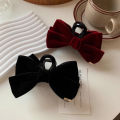 Large Bowknot Red Black French Hairclip Accessories Headwear Velvet Princess Hairpins Headdress. 