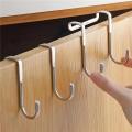 Over The Door Drawer Cabinet Hook , 304 Stainless Steel Double S-Shaped Hook Holder Hanger Metal Heavy Duty Free Punching Door Back Hanging Clothes Hook Organizer for Towel Cloth Bags Sundries. 