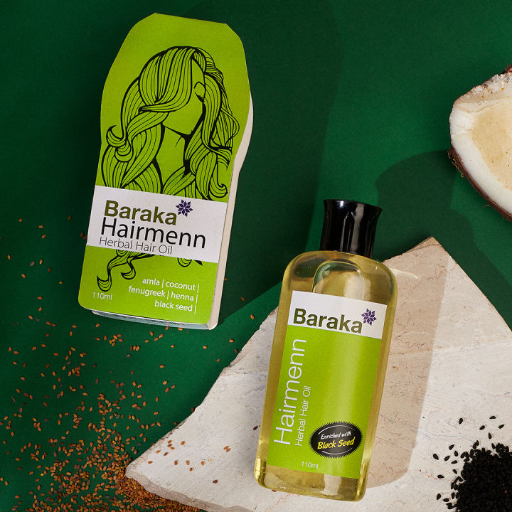 Baraka Hairmenn Hair Oil 110ml For Healthy Long & Strong Hair | Hair Oil Bottle | 100 % Natural Hair Oil For Long Hair | Hair Oil For Men | Hair Loss Oil | Hair Loss Treatment | Hair Greying Prevention Oil | Longer hair Oil