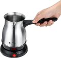 Techmanistan Electric Coffee Pot - 800ml, Stainless Steel Electric Turkish Coffee Maker Machine Espresso Maker Tea Moka Pot Coffee Maker Tea Kettle. 