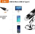 USB Digital Microscope approximately Magnification Camera with Carrying Case & Metal Stand, Compatible for Android Windows 7 8 10 11 Mac. 