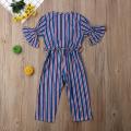 Baby Girl Kid Toddler Striped Printed Short Sleeve Jumpsuit Romper Clothes. 