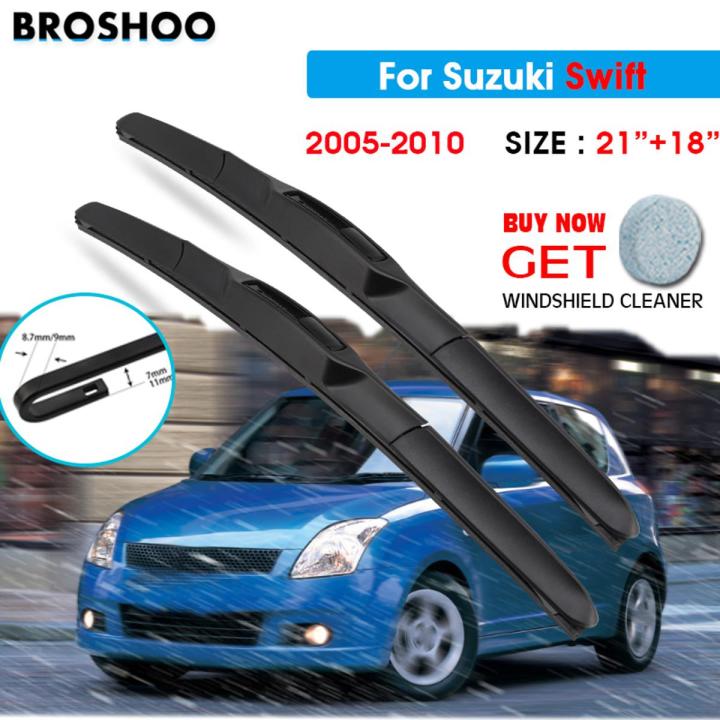 Car Wiper Blade For Suzuki Swift 21";+18"; 2005-2010 Windscreen Windshield Wipers Window Wash Fit U Hook Arms
