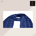 Ladies Stoles Trendy staller for women, Khaddi check Hijab Scarf fashion dupattas for girls, versatile ladies stole in Lawn stuff – Dark blue. 