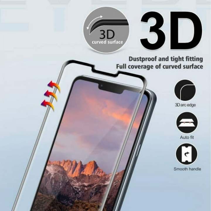LG G8 / G8 ThinQ  Screen Glass Protector 3D Curved Glass Full Coverage Tempered Glass - Black