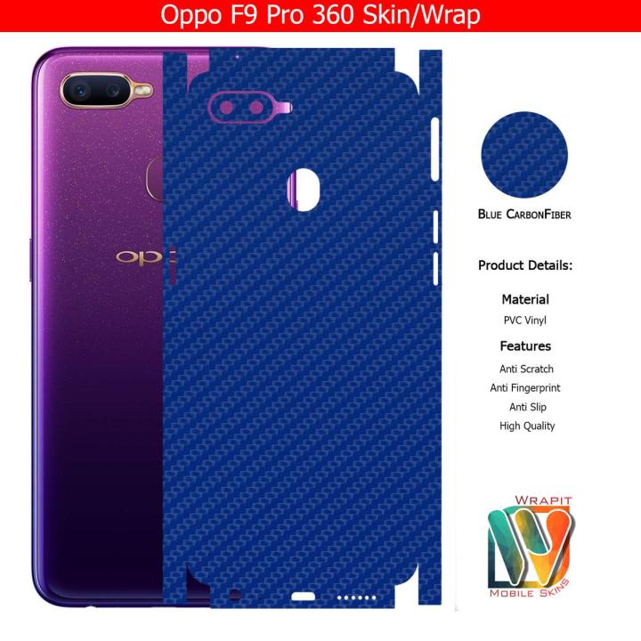 OPPO_F9 PRO SKIN / WRAP 360 PROTECTION CARBON FIBER/ MATTE/ TRANSPARENT/ LEATHER BACK AND SIDES INCLUDED CAMERA SKIN