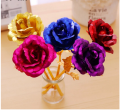 Anniversary Gift wife Girlfriend 24K Gold Foil Rose Flower wedding bouquet Birthday Party Romantic Golden Flower Gift. 