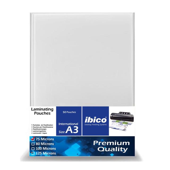 Pack of 50 (Pouches) - A3  Lamination Pouches 75 Microns - Premium Quality for Document Protection