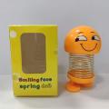 Car Interior Dashboard Decoration Spring Smile Doll Car Emoji Shaking Head Toy-Yellow. 