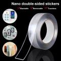 Tape Double Sided Nano Tape Washable Removable Transparent Waterproof Reusable Home Gadgets. 