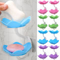 4Colors Flowers Shape Wall Mounted Soap Containers Dish Double Layer Soap Holder Tray Bathroom Soap Dishes. 