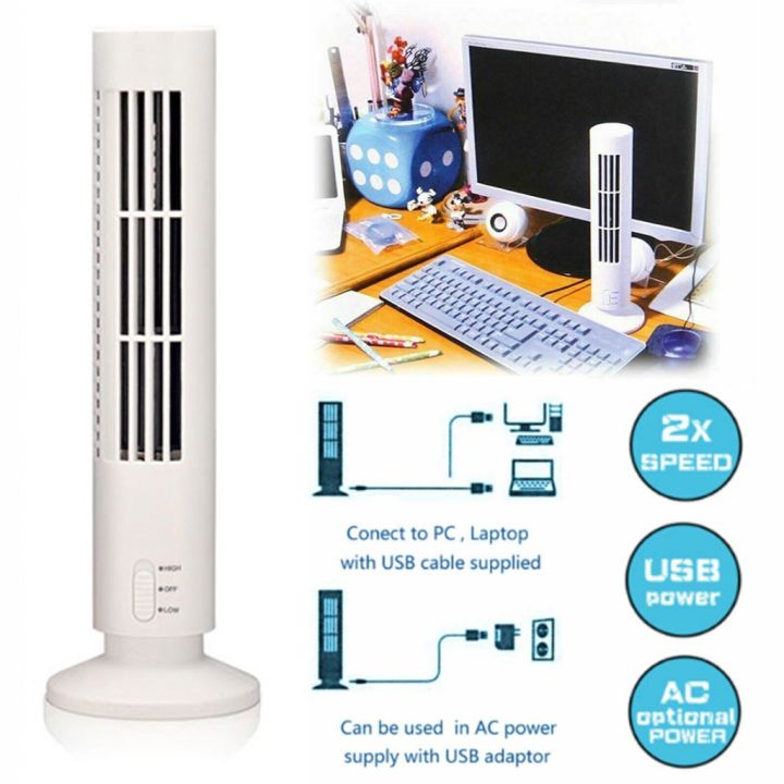 Effective%20cooling%20USB%20Tower%20Fan%202%20Level%20Adjustable%20Speed%20Mini%20Vertical%20Bladeless%20Fan%20Quiet%20Summer%20Cooling%20-%20Image%202