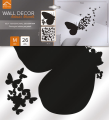 Flying Butterflies Wooden Wall Decor BIG BUTTERFLY WALL Decor, 3D Self Adhesive Wall Clock. 