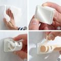 HYQZLTCA 8Pcs Self-Adhesive Hooks Wall Mounted Curtain Rod Bracket Shower Curtain Rod Fixed Clip Hang Rack. 