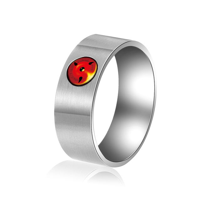 Sharingan Anime Ring For Men Akatsuki Itachi Rings Black Men's Ring Men's Jewelry