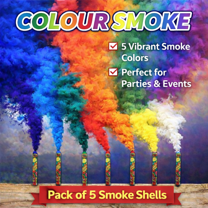 Pack of 5 Color Smoke_Bomb Artificial Color Smokes Shell for ...