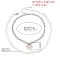 Ins Punk Hiphop Cuban Thick Chain Choker Necklace Sets For Men Vintage Pearl Necklaces Carved Coin Pendant Jewelry. 