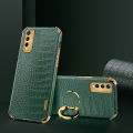 Casing for Vivo Y20 Crocodile Pattern 360 Degree Rotating Ring Protective Cover Compatible with Magnetic Car. 