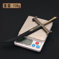 24cm Night Dracule Mihawk OP One Metal Blade Black Piece Model Anime Peripherals Toy for Boy Kid 1/6 Doll Equipment. 