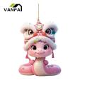 Elegant Car Accessory Snake Acrylic Car Pendant Christmas Tree Decoration for Rearview Mirror Festive New Year Ornament with Lanyard Easy to Hang 2d Design Acrylic Car Decoration. 
