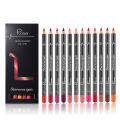【2024】 Pudaier 12pcs/set Multicolor Lip Liner Pencil Coloring Lip Makeup Beauty Tools Waterproof Long Lasting Cosmetic Lipliner Pen kit. 