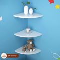 Metallo Wall Mounted Floating Corner Shelf Tier Quarter Round Storage Shelves Corner Organizer for Bathroom Kitchen Bedroom Living Room. 
