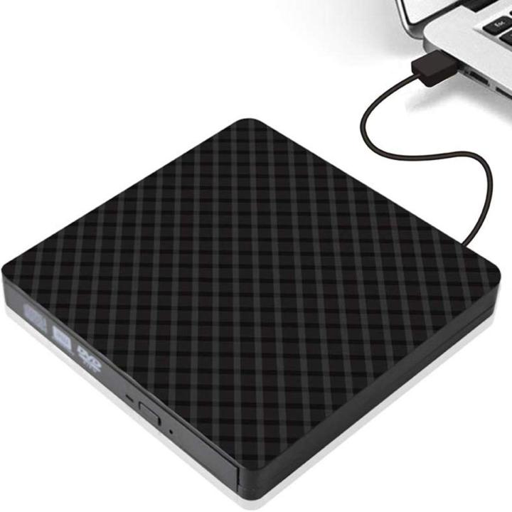 8x Ultra Thin DVD writer USB 3.0 DVDRW driver Portable Slim Rom Recorder/Writer Burner, Support for Mac/Linux/Win OS (Black)