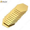 Gift City Presents Golden Acrylic Hexagon Mirror Wall Sticker Sets, 3D Wall Stickers, DIY Geometric Removable Acrylic Mirror Wall Decal, Personalized Art Hexagonal Mirror for Home Living Room Bedroom Decoration. 