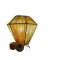 Table Lamp - Golden Globe - Handmade with yellow threads. 