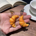 Simulation Food Toy Model Pendant Keyring Personalized Croissant Package DIANGUI. 