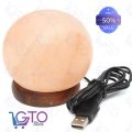 Sphere 7 Color Changing USB Himalayan Salt Lamp for Home Decoration, Night Light, Work Desk Lamp, Salt lamp bulb, Rock salt lamp, Asthma and Allergy Patients to Clean Room Atmosphere - GTO store. 