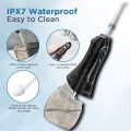 TEBIKIN Cordless Water Flosser Portable Dental Professional Oral Irrigator with Gravity Ball Powerful Travel Water Teeth Cleaner with 5 Levels 5 Tips IPX7 Waterproof 300ML for Home Travel. 