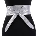 Green Women Belt Leather Cumber Bands For Women Wide Waist Belt Bow Self Tie Wrap Brand Ladies Fashion Belt. 