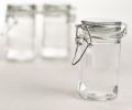 3 oz Small 6 pieces Glass Jars With Airtight Lids, Glass Spice Jars - Leak Proof Rubber Gasket and Hinged Lid for Home and Kitchen, Small Glass Containers with Lids for Party Favors (12 Pack). 