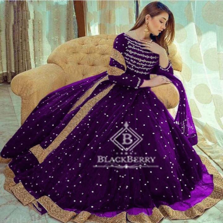 Designer Chiffon Stitched Maxi Dress for Women – Elegant Long Gown