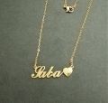 SABA NAME NECKLACE PENDANT LOCKET ; STAINLESS STEEL. 