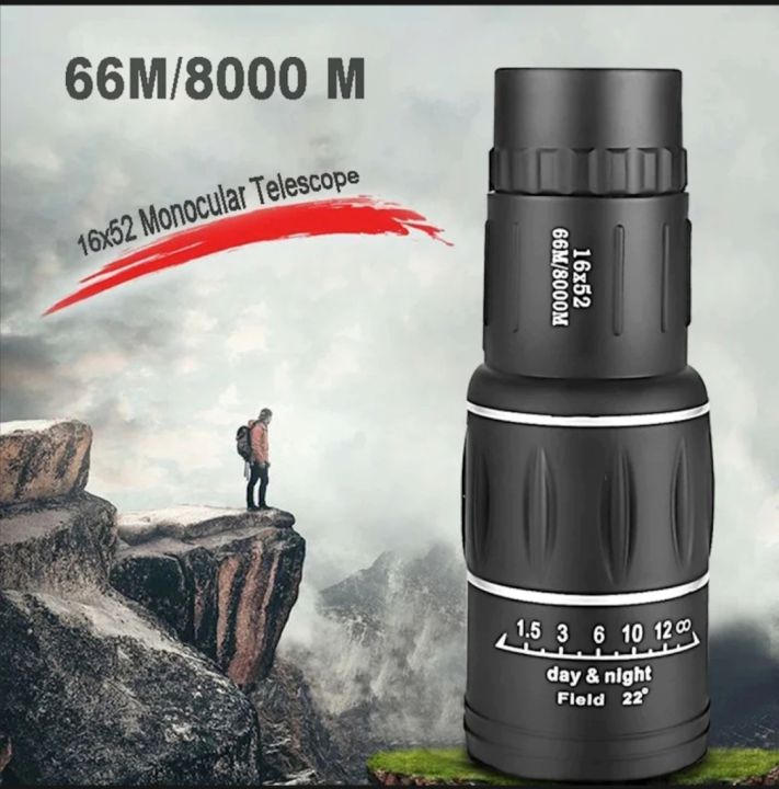 16x52 Universal Use Monocular High Magnification Telescope Dual Focus