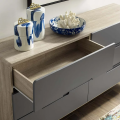 Elegant Wooden Sideboard and Chester Drawer Cabinet - Versatile Dresser with Two Shades. 