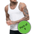 Pack of 4 - 8 Export Quality Men's Sando Banyan - Cotton Vest - Inner wear White Sando. 