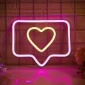 Affordable Heart Shape LED Neon Light Sign Board LED Neon Sign USB Powered Neon Signs Night Light 3D Wall Art and Game Room Bedroom Living Room Available in Various font and styles with High Quality LED Neon Strips and Strong Acrylic Sheet. 