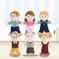Mouth Move Plush Hand Puppet Grandma Mom Girl Boy Grandpa Dad Family Finger Glove Hand Education Bed Story Learn Funny Toy Dolls Straggle Steipos. 