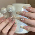 24cs ink ails Y2 ress on ails ig Sparkly hinestone esigns la French ips False ails for Women y2k s. 