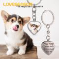 Loveseason Pet Picture Keychain Detachable Heart Shaped Pet Dog Cat Picture Keychain Urn. 